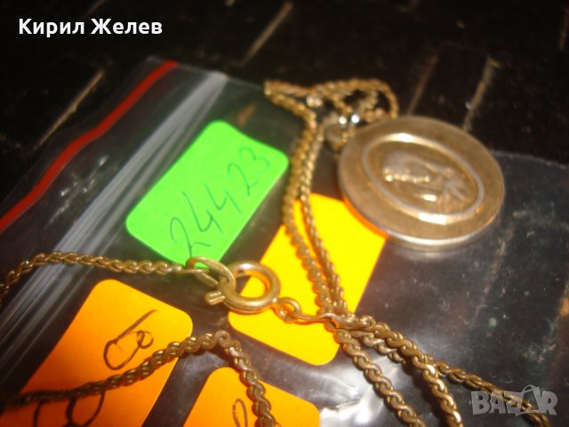 ПОЗЛАТЕН СТАРИНЕН ДВУСТРАНЕН МЕДАЛЬОН с ПОЗЛАТЕНА ВЕРИЖКА МНОГО РЯДЪК 24423, снимка 5 - Антикварни и старинни предмети - 33958027