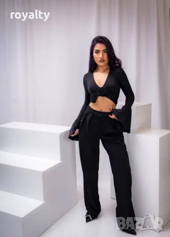 Дамски черен панталон , снимка 3 - Панталони - 49702861