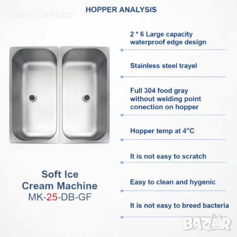 Професионална сладолед машина за крем сладолед MK 25 DB-GF, снимка 7 - Машини за сладолед - 39957955
