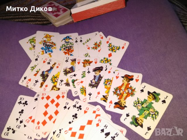 Patience немски мини карти от 50-те години винтидж 65х44мм-нови 2 комплекта 52+3, снимка 3 - Карти за игра - 38612926