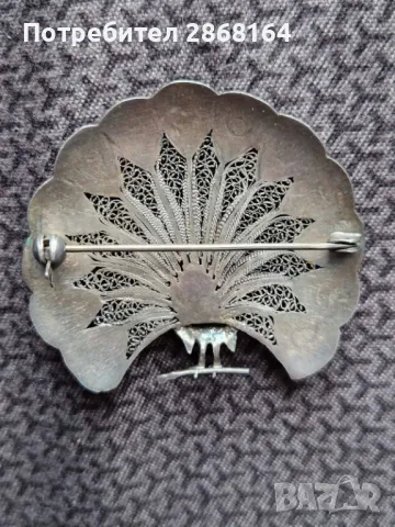 Стара сребърна брошка, снимка 2 - Антикварни и старинни предмети - 48736801