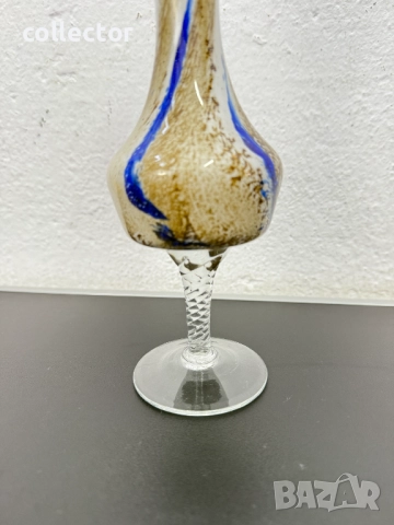 Елегантна стъклена ваза "Veteria di Borgonovo". №7530, снимка 3 - Антикварни и старинни предмети - 52144821