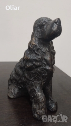 Чудесна статуетка на куче. Бронз. 