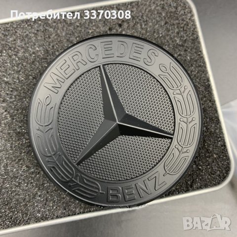 Черна емблема лого Mercedes Мерцедес, снимка 1 - Аксесоари и консумативи - 39975194