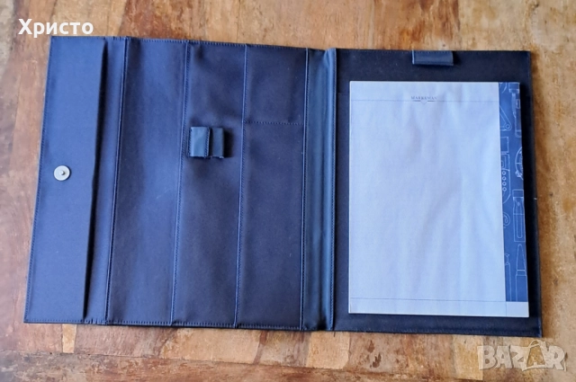 чанта папка луксозна за документи синя Марксман Marksman Размер А4, снимка 2 - Ученически пособия, канцеларски материали - 52349682