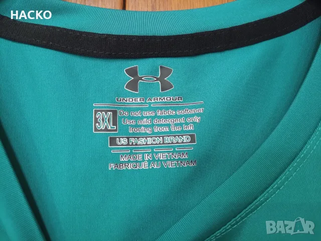 Потник Under Armour в Тюркоазено Зелен Цвят Размер 3XL 100% Оригинален Внос от Англия, снимка 3 - Тениски - 56117120