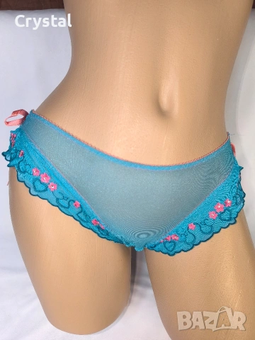 тюркоазено сини прозрачни бикини, снимка 2 - Бельо - 53066171