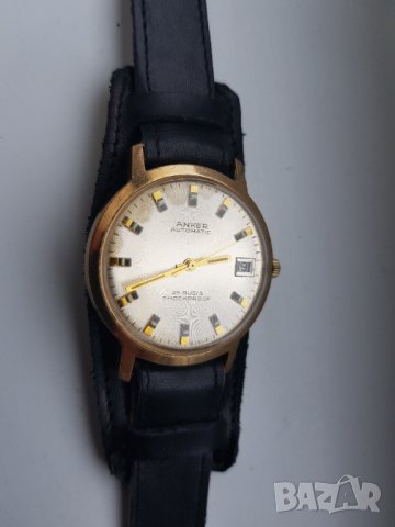 Позлатен мъжки часовник Anker Automatic 25 Rubys, снимка 8 - Антикварни и старинни предмети - 41241524