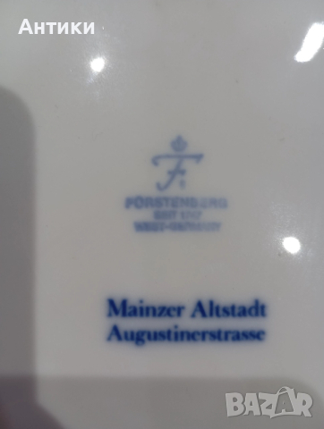 Порцеланова стара маркирана чиния за стена , снимка 2 - Декорация за дома - 52642776