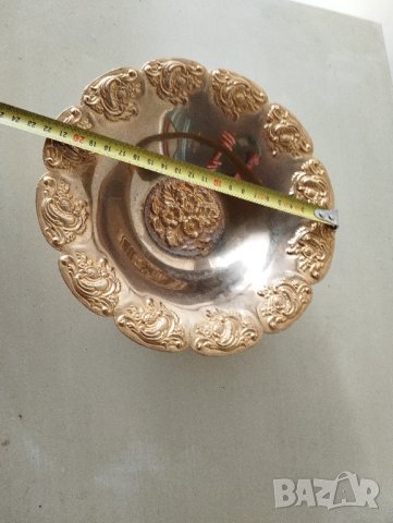 позлатена метална купа арт деко, снимка 2 - Други ценни предмети - 41575283