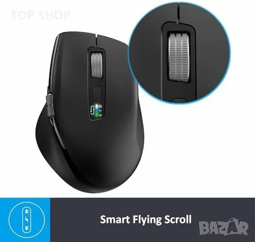 Нова Ергономична Безжична мишка с тихо скролиране и многобройни DPI, снимка 3 - Клавиатури и мишки - 49239154