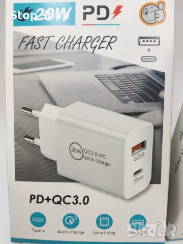 Fast charger 20w QC+3.0 Usb type c , снимка 2 - Оригинални зарядни - 41382371