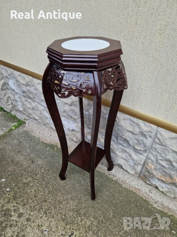 Прекрасна антикварна висока помощна масичка , снимка 3 - Антикварни и старинни предмети - 53563113