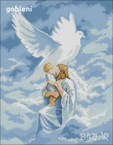 гоблен "МИР С БОГ"-D42; шев 1:1; размери 22*28 см.; 20 цвята; , снимка 2 - Гоблени - 36086855