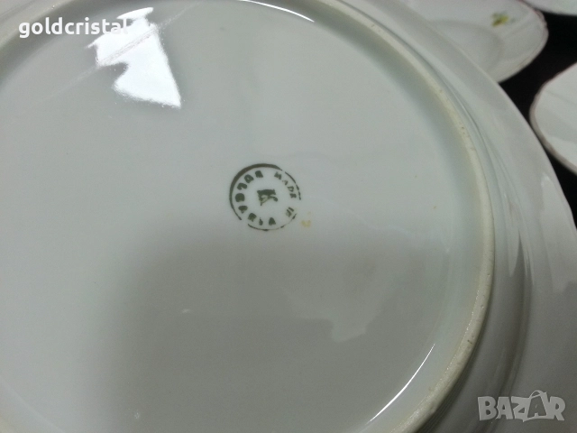 Стар български порцелан чинии , снимка 3 - Антикварни и старинни предмети - 52907602