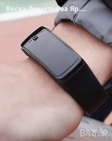 Спортен унисекс LED часовник-гривна бърз бутон за управление  ЧЕРЕН", снимка 3 - Смарт гривни - 49842686