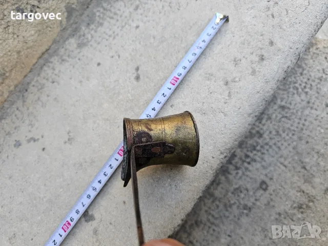 Старо бронзово възрожденско джезве за пясък , снимка 2 - Антикварни и старинни предмети - 55789183