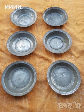 Възрожденска бакърена чиния паница 6 бр 2 лот