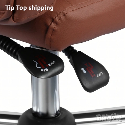 Ергономичен офис стол с лумбална опора от еко кожа – комфорт за дълги часове без болки, снимка 5 - Столове - 53049313