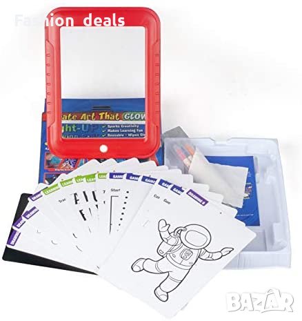 Нова Светеща дъска Таблет за рисуване + химикалки и шаблони за деца 3+, снимка 3 - Образователни игри - 35980989