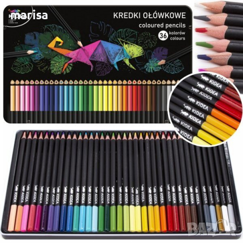 Цветни моливи 36 цвята Kidea, триъгълни 085415, снимка 2 - Ученически пособия, канцеларски материали - 36409467