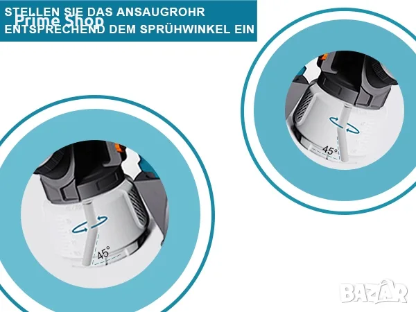 Електрически пистолет за боядисване Tilswall Shark 800W, 120 DIN-s, ергономичен дизайн, 1300мл, снимка 11 - Други инструменти - 55838944