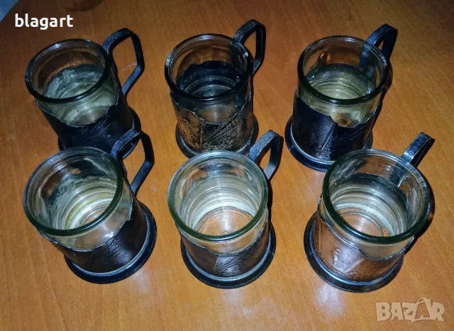 Подстакани посребрени СССР -6 бр., снимка 4 - Антикварни и старинни предмети - 49509027