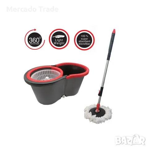 Комплект за почистване на под Mercado Trade с въртящ се моп