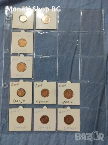 Лот от 10 бр. Евроцентове – Испания -UNC