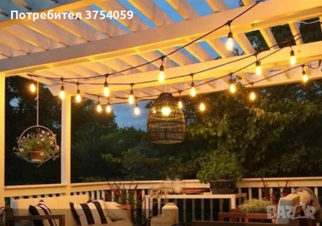 Водоустойчив гирлянд за външно осветление с 10 броя LED крушки, снимка 6 - Външни лампи - 52348306