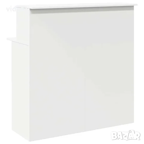 vidaXL Рецепционно бюро, бяло, 100x50x103,5 см, инженерно дърво, снимка 7 - Бюра - 56148294