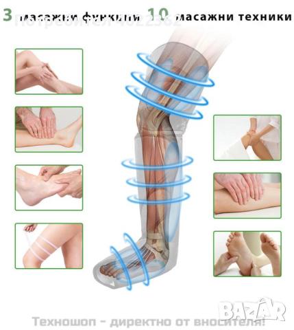 Портативна пресотерапия за крака с загряване - TS5843, снимка 6 - Медицинска апаратура - 44666417