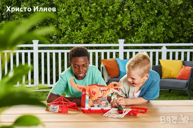 Голям Динозавър със зук и светлина в клетка Игрален комплект ROBO ALIVE ZURU, снимка 9 - Други - 48767338