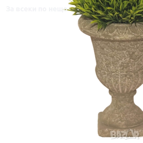 Декоративно зелено растение в кашпа, 21 см Код P1370, снимка 2 - Декорация за дома - 52172935