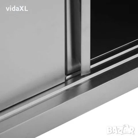 vidaXL Кухненски стенен шкаф с плъзгащи врати, 150x40x50 см, стомана, снимка 5 - Шкафове - 56147591