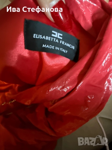 Нова парти кактейлна елегантна официална с пандела малинова рокля Elisabetta Franchi , снимка 4 - Рокли - 52749356