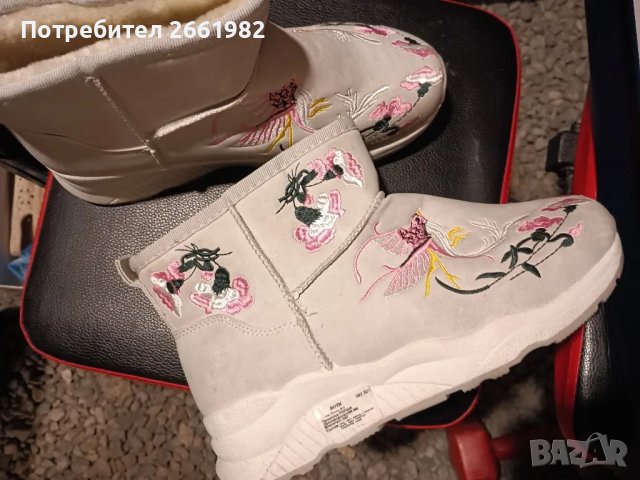 Топли боти с бродерия, снимка 4 - Дамски боти - 50170993