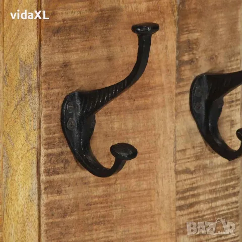 vidaXL Закачалки за дрехи, 2 бр, мангово дърво масив, 38x100 см, снимка 6 - Закачалки - 56147115
