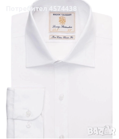 Оригинална Мъжка Риза Brook Taverner Chelsea с Дълъг Ръкав, снимка 2 - Ризи - 52505811