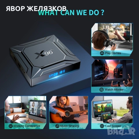 НОВ TV BOX X96 M200 Android 14,S905X5M, Gigabit LAN, снимка 3 - Плейъри, домашно кино, прожектори - 53659551
