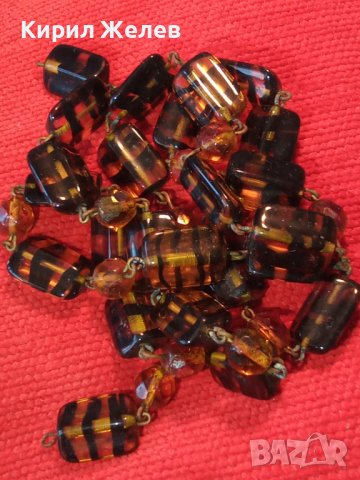 СТАРИННО РЕТРО КОЛИЕ от КРАСИВО ВЕНЕЦИАНСКО СТЪКЛО МУРАНО и БРОНЗ Рядка МАЙСТОРСКА ИЗРАБОТКА 181818, снимка 3 - Антикварни и старинни предмети - 41865601