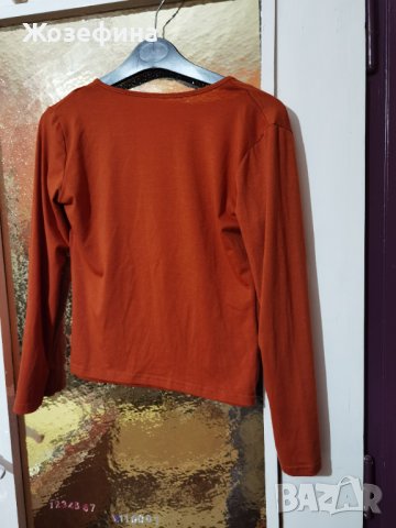 Блузка керемиден цвят- оранжево кафяво, снимка 4 - Блузи с дълъг ръкав и пуловери - 40851522