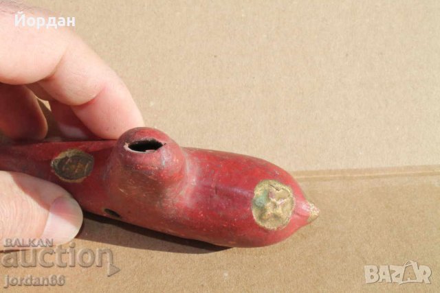 Детска керамична свирка/с печат на майстора/, снимка 2 - Антикварни и старинни предмети - 38647238