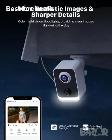 Безжична външна акумулаторна камера с панел PEEIPM, снимка 3 - Комплекти за видеонаблюдение - 49240212