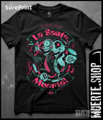 Черна тениска LA MUERTE RABBIT PAIN