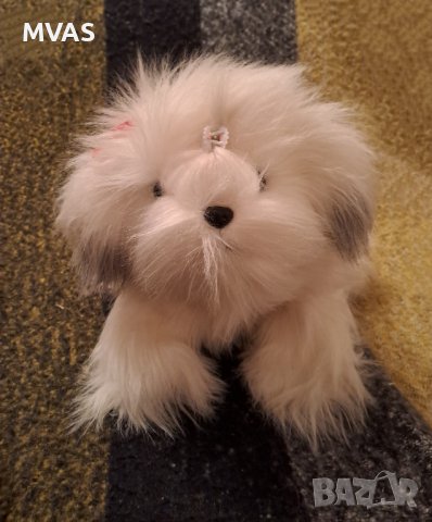 Нова голяма играчка космато бяло кученце Подарък за Коледа за дете, снимка 3 - Коледни подаръци - 39063602