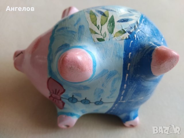 Керамично прасе-касичка, ръчно изрисувано, снимка 5 - Колекции - 35844911