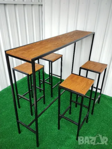 Бар маса комбинация от дърво и метал , снимка 7 - Маси - 48221400