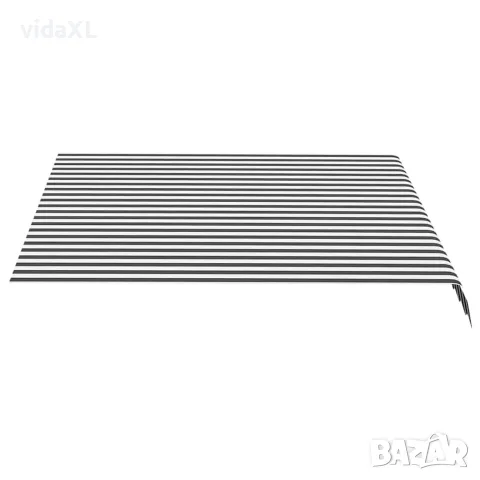 vidaXL Резервен плат за тента, антрацит и бяло, 300x250 см, полиестер, снимка 3 - Облицовки - 56146611