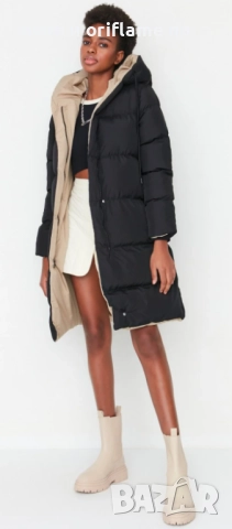 Дамско зимно двулицево яке, размер Л, снимка 2 - Якета - 52120759